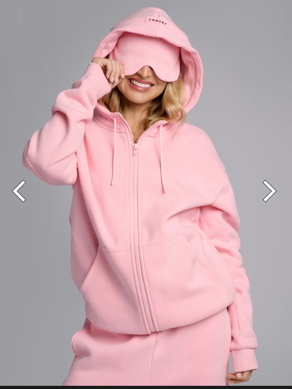 NWT Comfrt Airplane Mode Comfrt zip up Hoodie Petal Pink